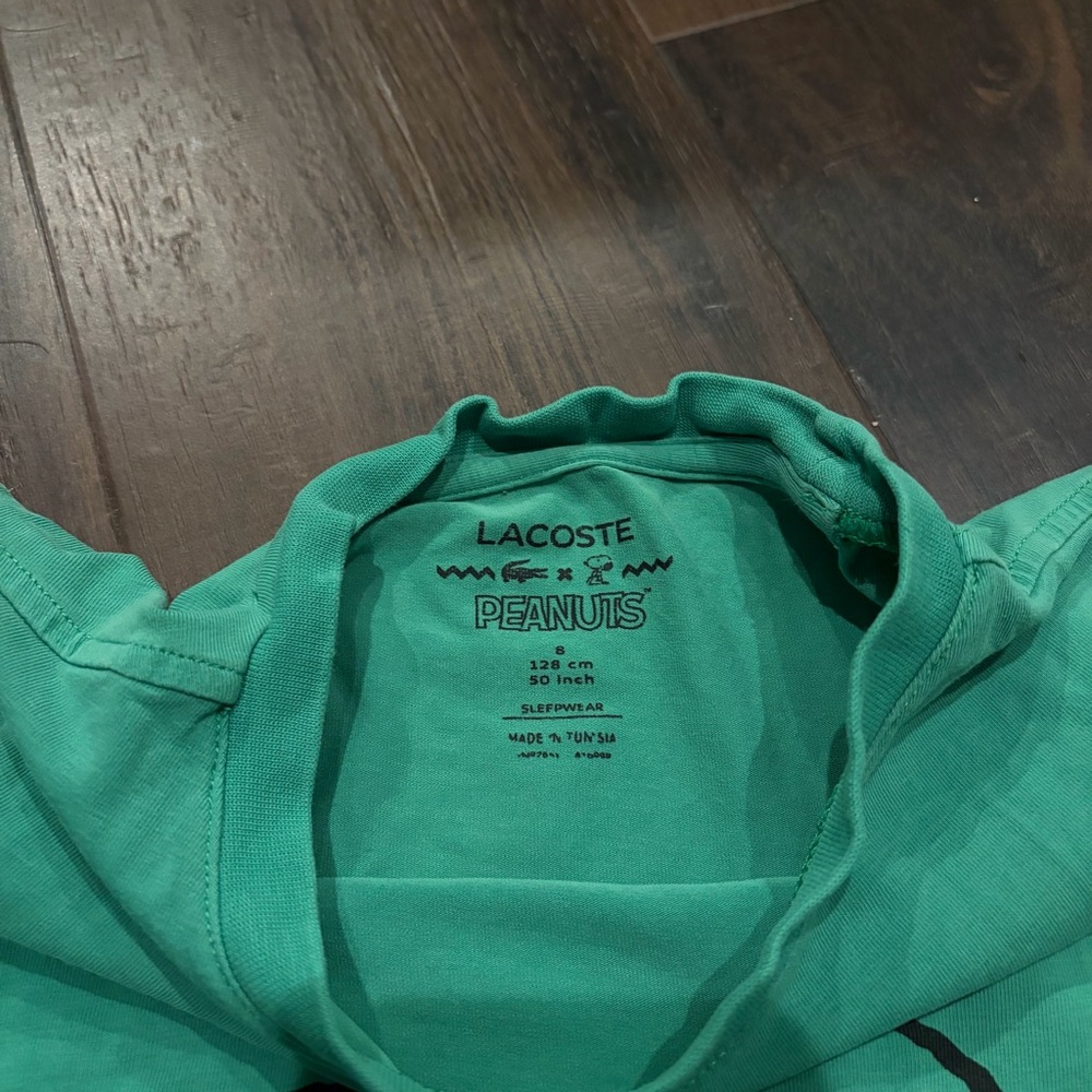 Lacoste Peanuts Boy’s Pajama Set Size 8 - Picture 3 of 5